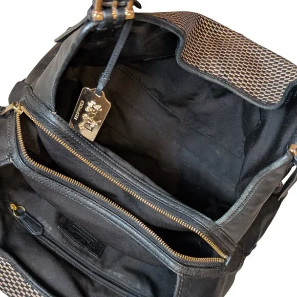 Coach Madison Carlyle Cream Black Leather Shoulder Bag Gold Hardware #32363 - Picture 10 of 16